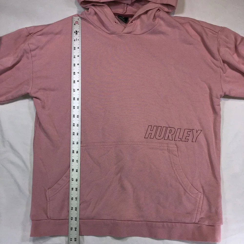 Hurley Womans Pink Logo Graphic Pullover Hoodie Sweatshirt CW0857 Medium